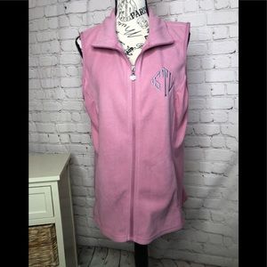Fleece Monogram Zipper Vest